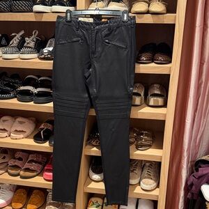 Pilcro Black Skinny Moto-Detail Jeans